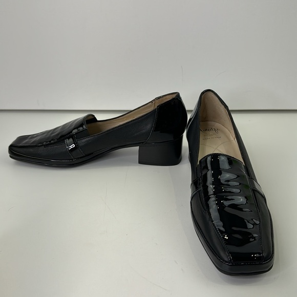 Amalfi Classic Black Patent Leather Women's heeled Loafer Shoe - Picture 3 of 11